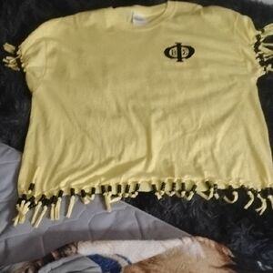 Hanes Yellow Kids T-Shirt with Fringe